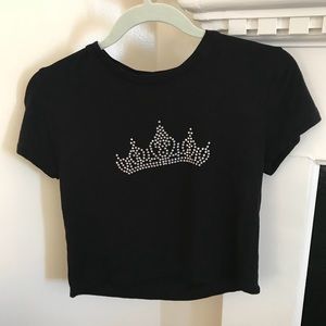 Rhinestone Crown Crop Top